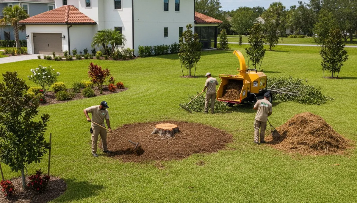 Completed tree removal and yard cleanup by professional crew in Cape Coral, FL