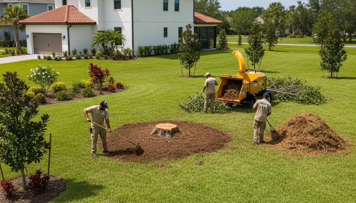 Completed tree removal and yard cleanup by professional crew in Cape Coral, FL