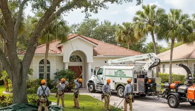 Residential tree removal and trimming in Saint James City, FL by professional Cape Coral arborists