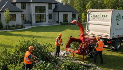 Professional shrub removal crew clearing overgrown yard in Cape Coral, FL
