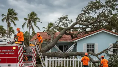 Emergency tree removal after storm damage in Fort Myers Beach, FL by Cape Coral tree service experts