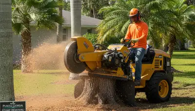 Professional stump grinding removing tree stumps in Punta Gorda FL by Cape Coral tree removal experts