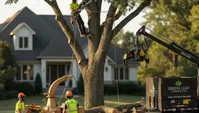 Arborists performing professional tree removal in Cape Coral, FL for storm-damaged oak trees