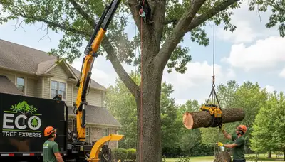 Arborists performing tree removal service in Cape Coral, FL with professional equipment
