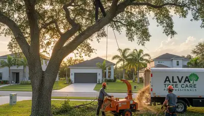 Professional tree removal service in Cape Coral FL safely cutting and clearing large trees