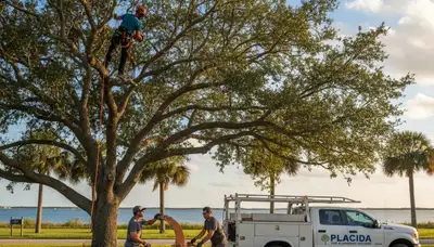 Professional tree removal service in Cape Coral FL safely cutting and clearing large trees